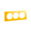  plaque de finition céliane 3 postes spéciale rénovation - jaune safran