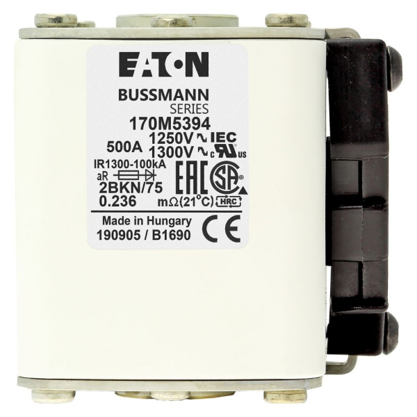 Fuse 500a 1250v 2bkn/75 ar cu 