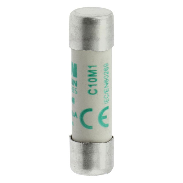 Cylindrical fuse 10 x 38 1a am 500v ac 