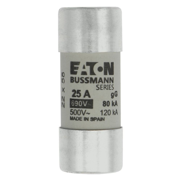 Cylindrical fuse 22 x 58 25a gg 690v ac 