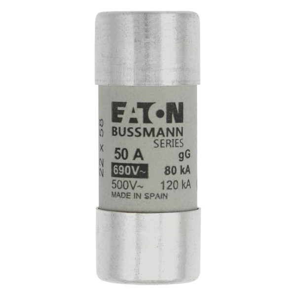 Cylindrical fuse 22 x 58 50a gg 690v ac 