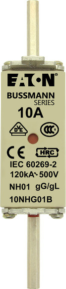 Nh fuse 10a 500v gg/gl size 01 