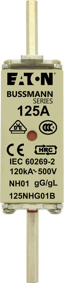 Nh fuse 125a 500v gg/gl size 01 