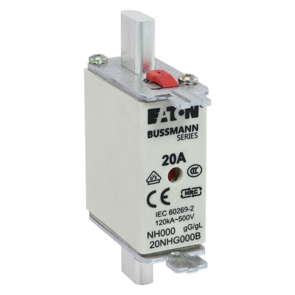 Nh fuse 20a 500v gg/gl size 000 