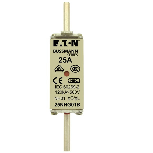 Nh fuse 25a 500v gg/gl size 01 