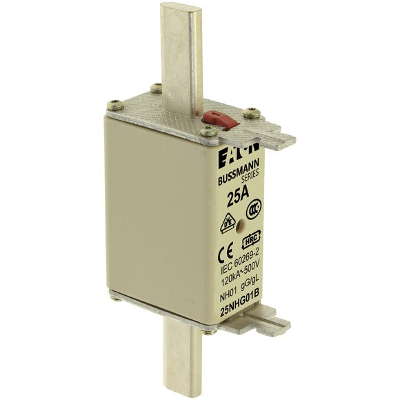 Nh fuse 25a 500v gg/gl size 01 