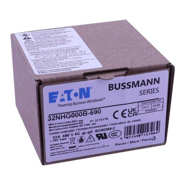 Nh fuse 32a 690v gg/gl size 000 