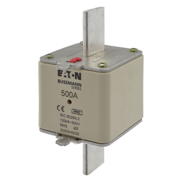 Nh fuse 500amp 500v am size 3 dual ind. 