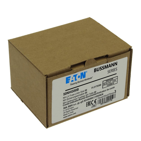 Bussmann 50a 500v 00 gg 