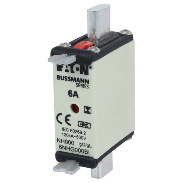 Nh fuse 6a 500v gg/gl size 000 