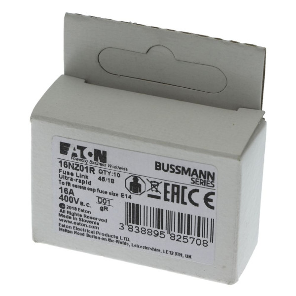 Fuse-d01 16a gr 400vac e14 