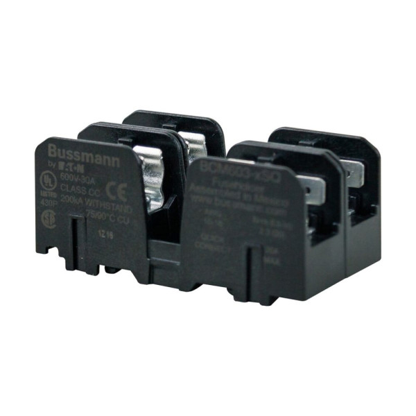 Cc fuse block w/ screw & qc - 2 pole 