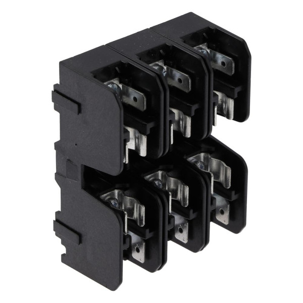 Cc fuse block w/ screw & qc - 3 pole 