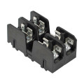 Midget fuse block w/ screw & qc - 2 pole 