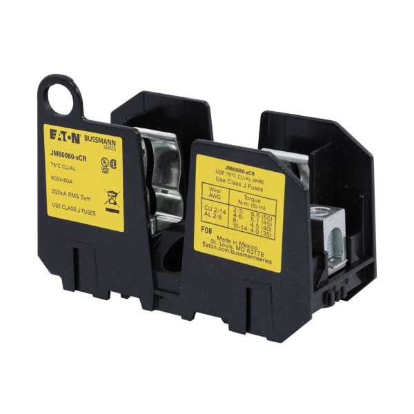 Class j fuse block 600v 60a - 1 pole 