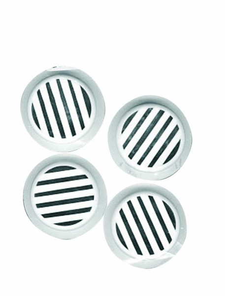 Lot de 4 grilles rondes blanches de diamètre 32 mm