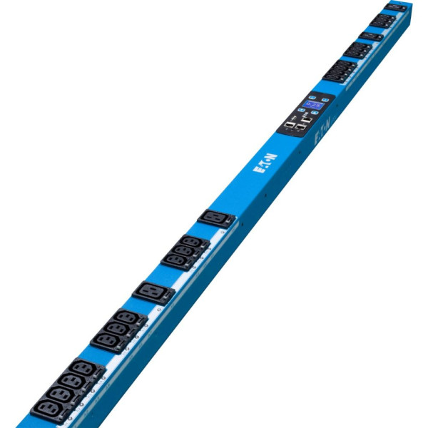 Pdu eaton emab05, monophasé, 32a, 0u, techno. metered, entrée iec60309, bleu