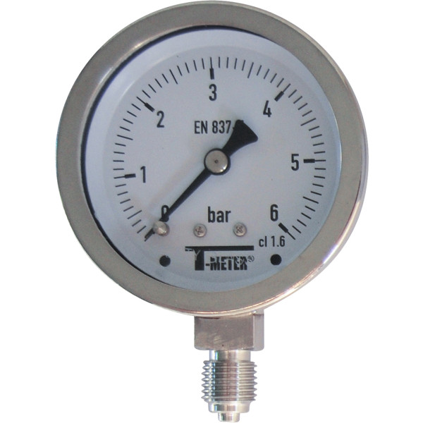 Manomètre tout inox-sec-ø63-radial-raccord 1/4 bsp -1/+1 bars 