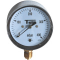 Manomètre à boitier inox pour gaz-sec-ø63-radial-raccord 1/4 bsp 0-60 mbars