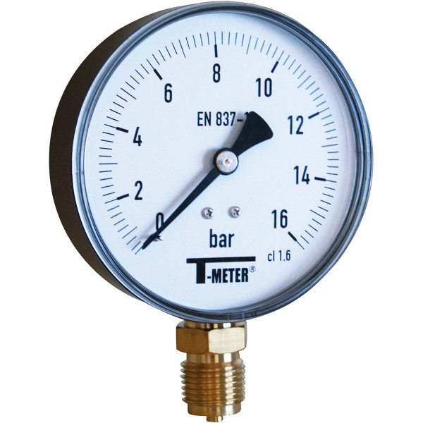 Manomètre à boitier abs-sec-ø100-radial-raccord 1/2 bsp 0-4 bars