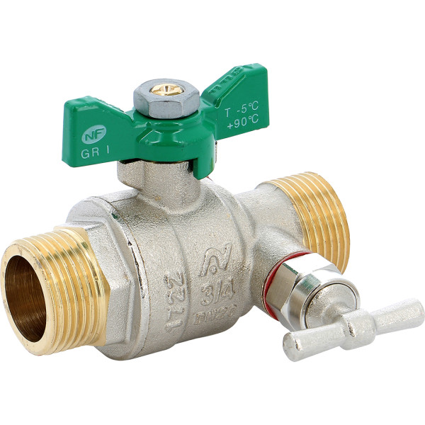 La vanne 1/4 de tour 545 sferaco dn 3/4 pn40- certifiée nf par le cstb, garantie 10ans,utilisation pour chauffage sanitaire, eau potable, climatisation,arrosage, irrigation. portée plate large, sphère chromée percée, manette papillon verte