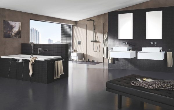 Colonne douche thermost. euphoria smartcontrol 310 cube duo hard graphite brossé