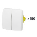 Lot de 150 transformeurs doubles Appareillage Saillie composable blanc