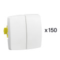 Lot de 150 transformeurs doubles Appareillage Saillie composable blanc