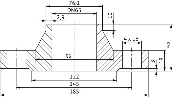 Kit 2 contre-brides à souder dn65 - pn10 (2105583)