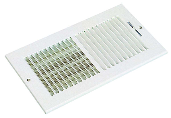 Aldes sr 356 -  305 x 152 mm - grille acier de soufflage à registre incorporé