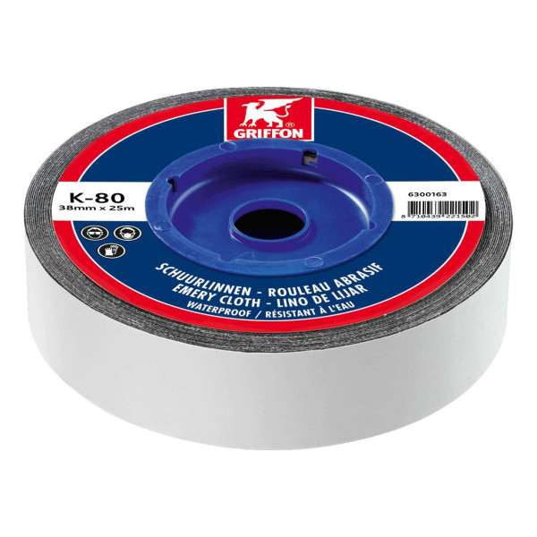 Rouleau abrasif k-80 spécial 25 m x 38 mm - grain 120 - résistant à l'eau