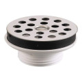 Bonde lavabo écoulement libre, grille inox ø63mm, serrage 0 à 55mm