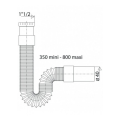 Flexible extensible ø40mm, écrou métal 1"1/2, embout lisse ø40mm