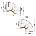 Pipe orientable de wc, en pvc blanc, Ø 100, Ø dm mini 85, Ø dm maxi 107