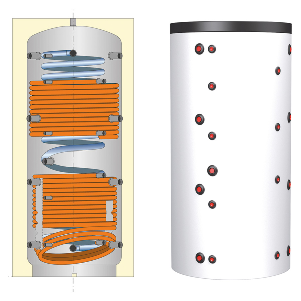 Ball.chauffage 1500l 2 ech. + ecs prod semi-instantanée ecs