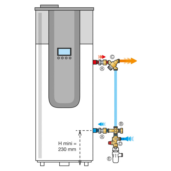 Kit de sécurité chauffe eau pour chauffe eau thermodynamique