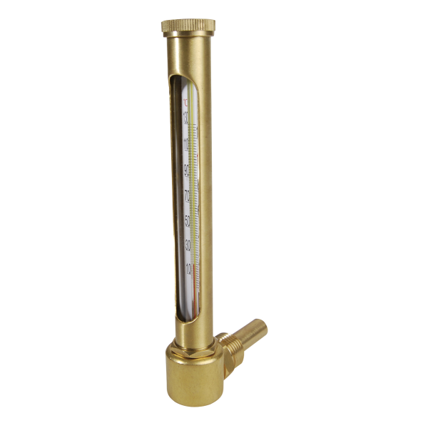 Thermo. vertical equerre l.260 plgr 60 plongeur 60 - laiton plage 0 / 130° ddg