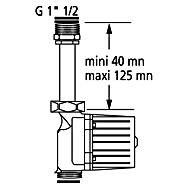 Kit rapid serv a pour circul. 1"1/2 ru 1"1/2 telescopique 40-125 mm