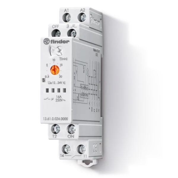 Telerupteur electronique modulaire 230v 1no 16a multifonction: telerupt,  telerupt tempo, rel monostable, extinc central, eclair permanent. (136182300000)