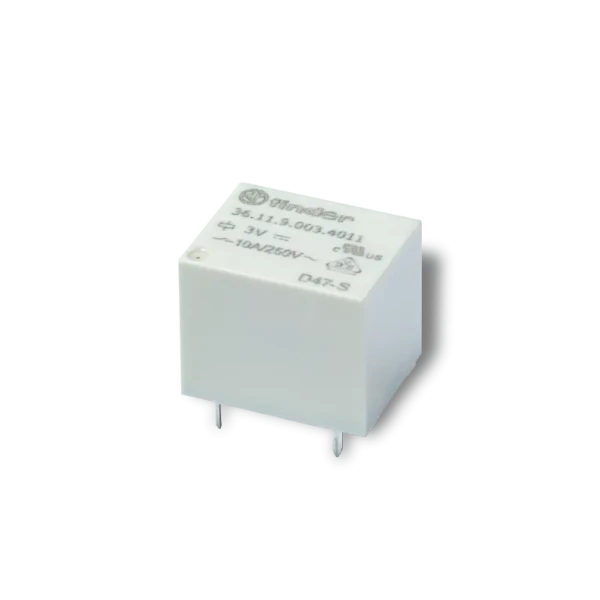 Relais circuit imprime 1rt 10a alimentation 6vdc contacts free cadmium lavable rt iii (361190064011)