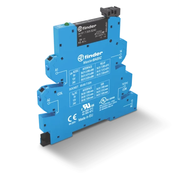 Interface mod a relais statique masterbasic 1no entree 125vac/dc sortie 24vdc 2a bornes ressort type automatiques (390001259024)