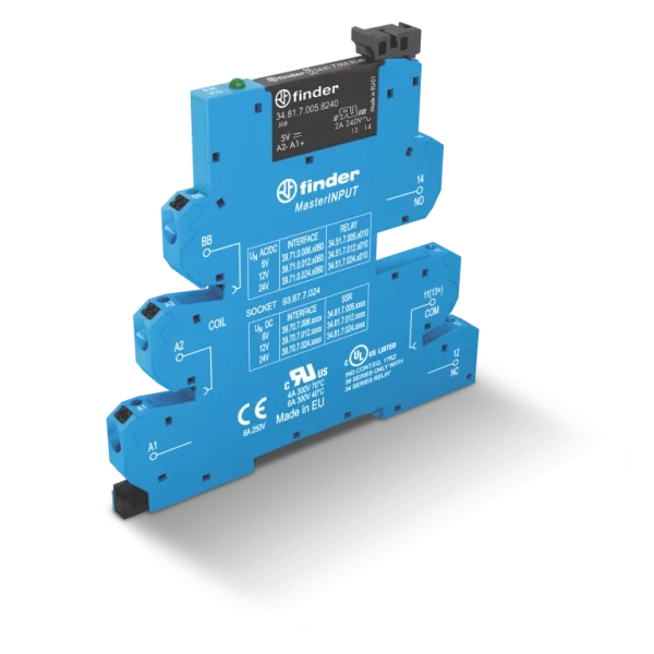 Interface mod a relais stat masterinput 1no ent 12vdc sort 24vdc 2a bornes automatiq (397070129024)