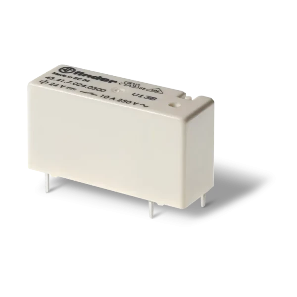 Relais circuit imprimé bas profil 1rt 10a 12v dc sensible, agni, lavable (434170120001)