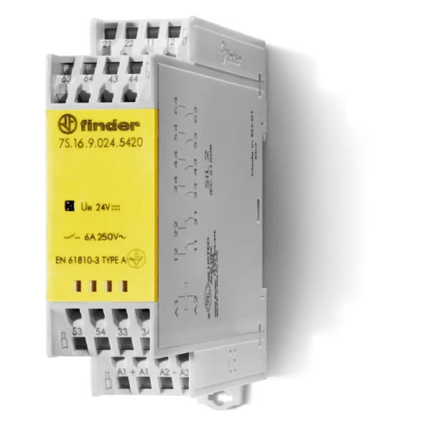 Relais mod contacts guidés 4no+2nc 6a 12v dc, agsno2 + au, sil2, à ressort (7s1690125420pas)