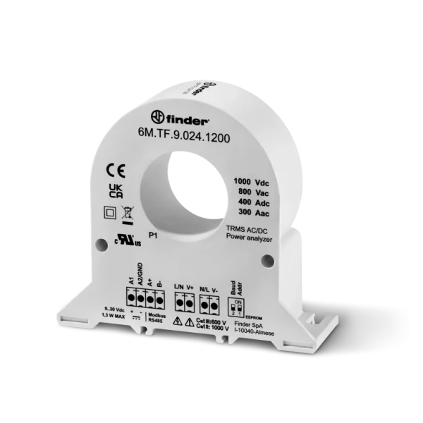 Analyseur réseau monophasé trms ac/dc 300a-800vac / 400a-1000vdc modbus rs485 (6mtf90241200pas)