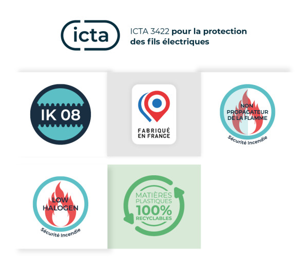 Icta sp gris tag 20/25 - icta 3422 pour la protection des fils électriques