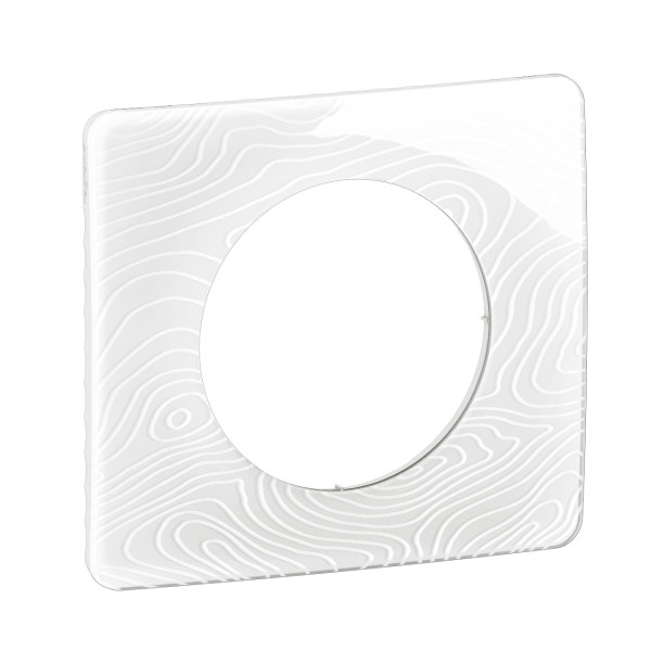 plaque de finition céliane 1 poste - blanc relief