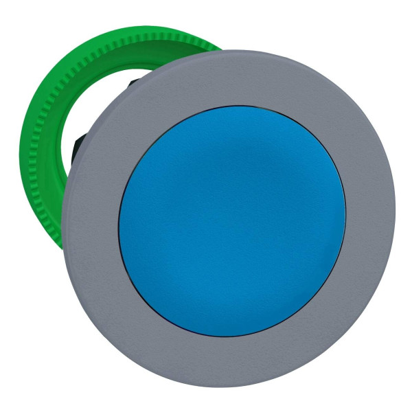 Harmony xb5 - tête de bouton poussoir - Ø22 - col flush grise - encastré - bleu