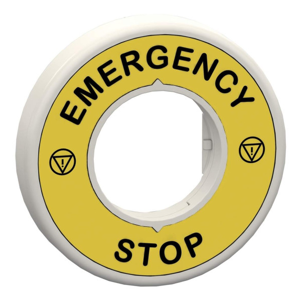 Harmony - étiquette lumineuse rouge - Ø60 - emergency stop - fond jaune - 120v