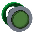 Harmony xb5 - tête bouton pouss-pouss lum - Ø22 - col flush grise - dépas - vert